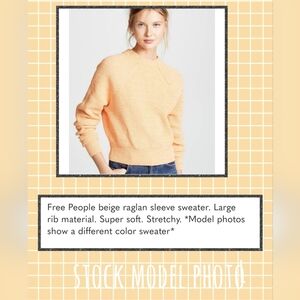 Free People Sweater Mock Turtleneck Raglan Sleeve (L)